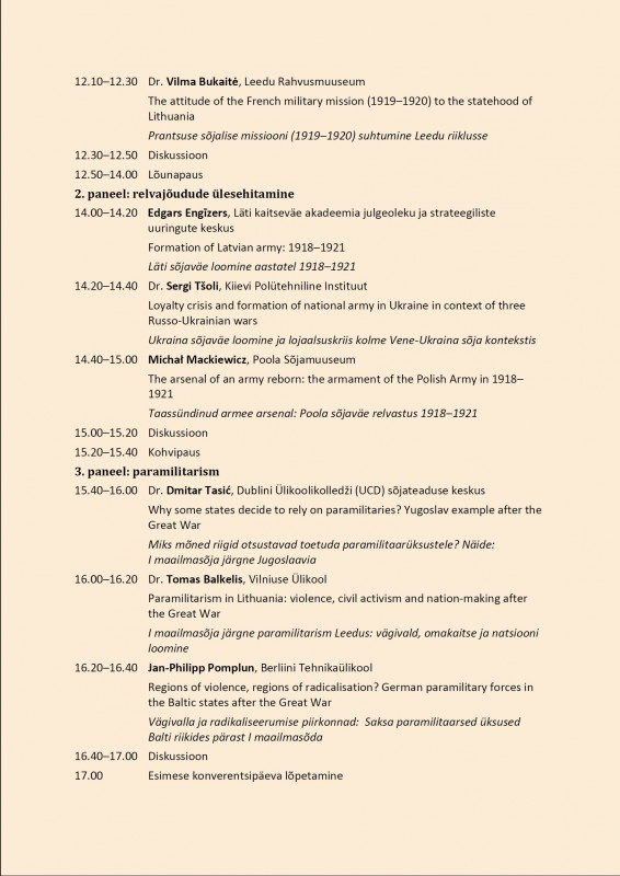 Konverentsi kava 2. osa