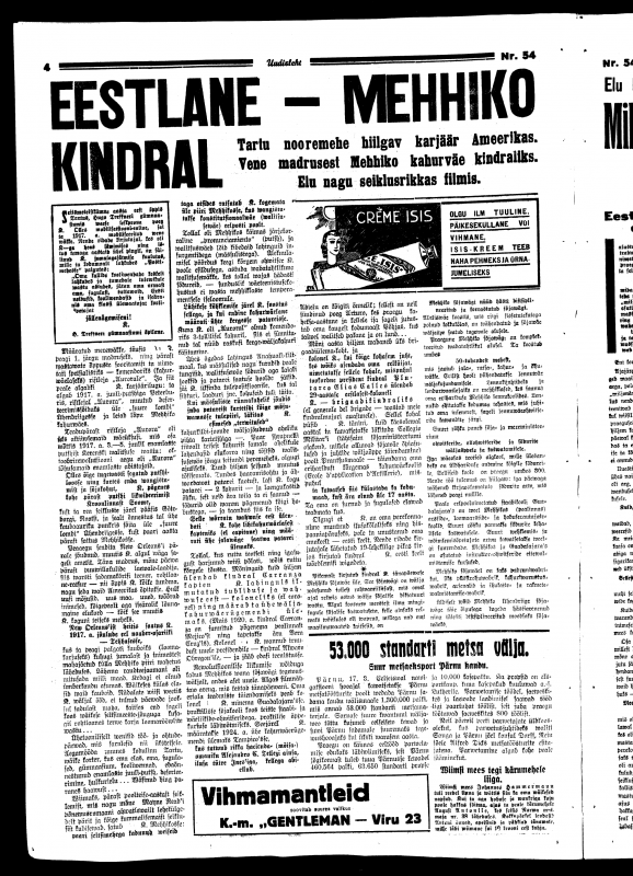 Eestlane Mehhiko kindral. Uudisleht 18. märts 1934