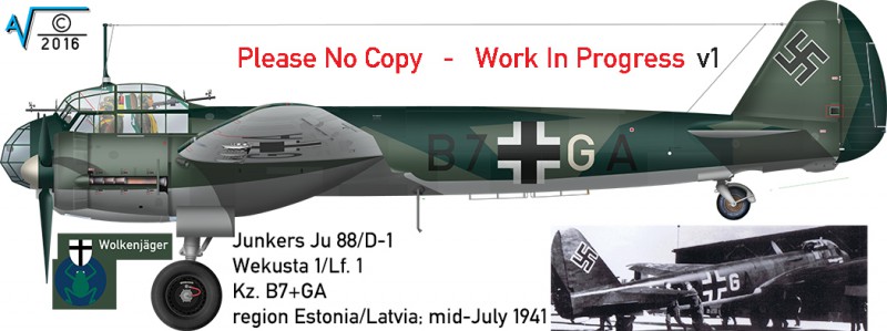 Junkers Ju88D1 Wekusta 1 Kz B7+GA July 1941 Estonia Latvia v1 MilNet (1050px).jpg