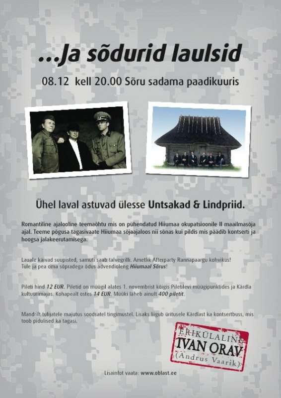 Väike täpsustus. Üritust väisab ka Hr Ivan Orav isiklikult (osatäitja Andrus Vaarik)