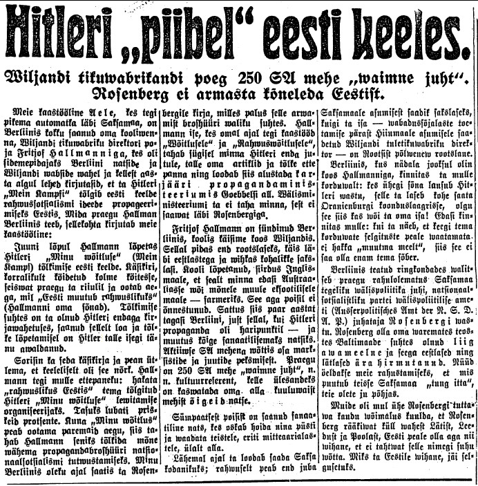 hitleri piibel eesti keeles. Waba_Maa_8_august_1934.png