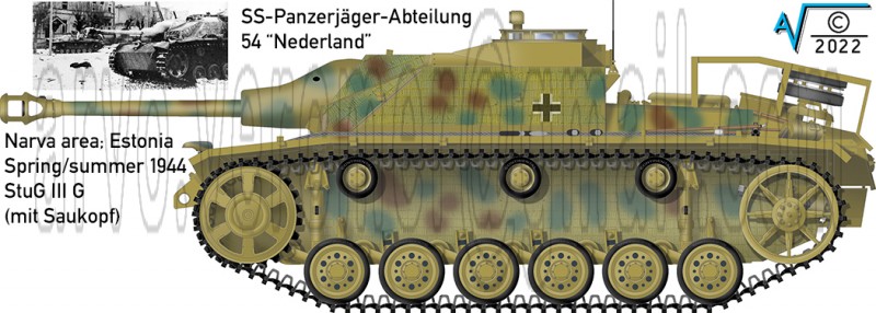 StuG III G mit Saukopf SS Panzerjager Abt 54 Estonia 1944 v1 (1050px).jpg