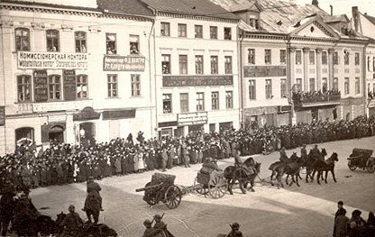 Vācijas armijas vienības Tartu 1918. gada 18. martā. Foto: Latvijas Nacionālais vēstures muzejs
