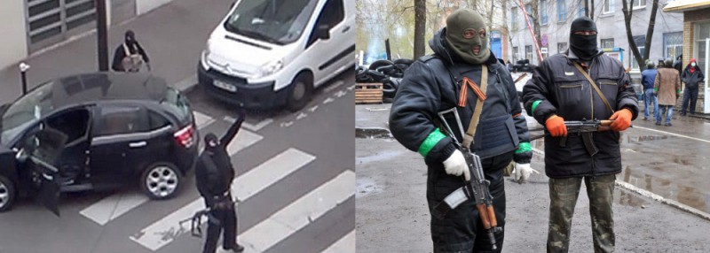 Hybrid War_ISIS terrorists and Russian government employees in Paris and Slovjansk.jpg